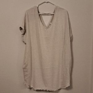 Umgee Oatmeal linen blend dress